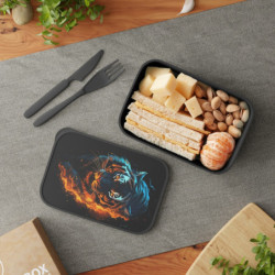 Fiery Tiger Eco-Friendly Bento Box with Band and Utensils