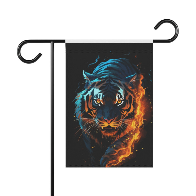 Fiery Tiger Design Garden & House Flag Banner