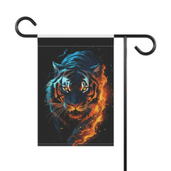 Fiery Tiger Design Garden & House Flag Banner