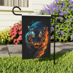 Fiery Tiger Design Garden & House Flag Banner