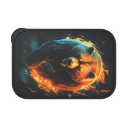 Fiery Bear Eco-Friendly Bento Box with Band and Utensils