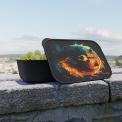 Fiery Bear Eco-Friendly Bento Box with Band and Utensils