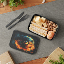 Fiery Bear Eco-Friendly Bento Box with Band and Utensils