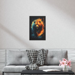 Fiery Bear Premium Matte Vertical Poster 20" x 30" Poster