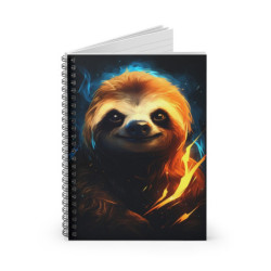 Fiery Sloth Spiral Notebook - Ruled Line, 8" x 6"