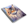 Watercolor Maine Coon Cat Spiral Notebook - Ruled Line, 8" x 6"