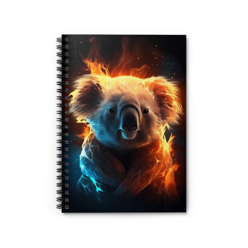 Fiery Koala Spiral Notebook - Ruled Line, 8" x 6"