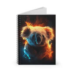 Fiery Koala Spiral Notebook - Ruled Line, 8" x 6"