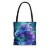 Blue and Purple Betta Fish Tote Bag