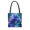 Blue and Purple Betta Fish Tote Bag