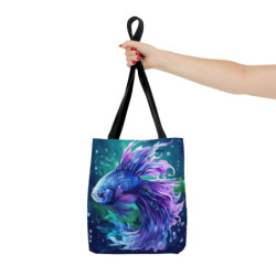 Blue and Purple Betta Fish Tote Bag