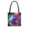 Purple and Red Betta Fish Tote Bag