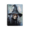 Halloween Crone Witch in a Crooked Hat Spiral Notebook - Ruled Line, 8" x 6"