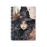 Pretty Halloween Witch With Fall Accents Spiral Notebook - Ruled Line, 8" x 6"