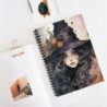 Pretty Halloween Witch With Fall Accents Spiral Notebook - Ruled Line, 8" x 6"