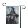 Halloween Crone Witch in a Crooked Hat Garden & House  Flag Banner