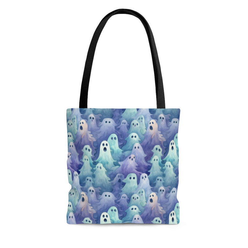 Spooky Ethereal Halloween Ghosts Pattern Tote Bag