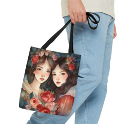 Fairy Tale Princesses Snow White and Rose Red Tote Bag