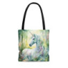 Fairy Tale Fantasy Unicorn in a Magical Forest Tote Bag