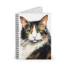 A Striking Watercolor Calico Cat Spiral Notebook - Ruled Line, 8" x 6"