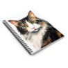 A Striking Watercolor Calico Cat Spiral Notebook - Ruled Line, 8" x 6"