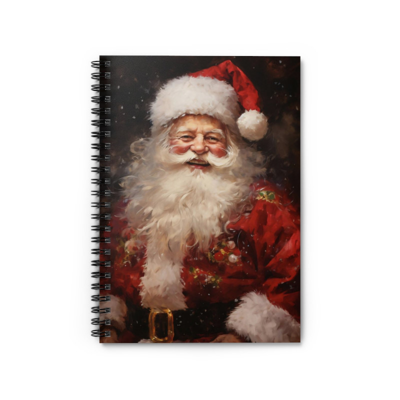 Traditional Victorian Father Christmas Santa Spiral Notebook - Ruled Line, 8" x 6"