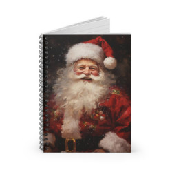 Traditional Victorian Father Christmas Santa Spiral Notebook - Ruled Line, 8" x 6"