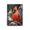 Cardinal Bird in a Snowy Winter Scene Spiral Notebook  - Ruled Line, 8" x 6"