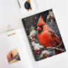 Cardinal Bird in a Snowy Winter Scene Spiral Notebook  - Ruled Line, 8" x 6"