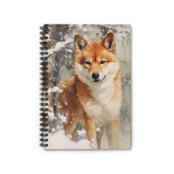 Shiba Inu Dog  in a Snowy...