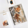 Shiba Inu Dog  in a Snowy Winter Scene Spiral Notebook  - Ruled Line, 8" x 6"