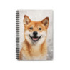 Shiba Inu Dog in the Snow Winter Scene Spiral Notebook  - Ruled Line, 8" x 6"