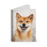 Shiba Inu Dog in the Snow Winter Scene Spiral Notebook  - Ruled Line, 8" x 6"