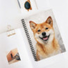 Shiba Inu Dog in the Snow Winter Scene Spiral Notebook  - Ruled Line, 8" x 6"