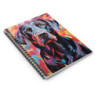 Abstract Black Labrador Retriever Dog Portrait Spiral Notebook  - Ruled Line, 8" x 6"