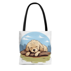 Cute Poodle Puppy Tote Bag