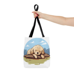 Cute Poodle Puppy Tote Bag