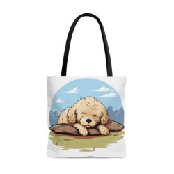 Cute Poodle Puppy Tote Bag