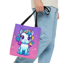 A Cute Kawaii Unicorn Tote Bag