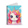 Cute Kawaii Pink Themed Unicorn Spiral Notebook - Ruled Line, 8" x 6"