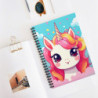 Cute Kawaii Pink Themed Unicorn Spiral Notebook - Ruled Line, 8" x 6"