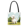 Adorable Bichon Frise Tote Bag