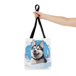 Siberian Husky Playing In The Snow Tote Bag