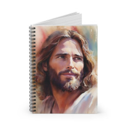 Watercolor Portrait of Jesus Christ Spiral Notebook  - Ruled Line, 8" x 6"