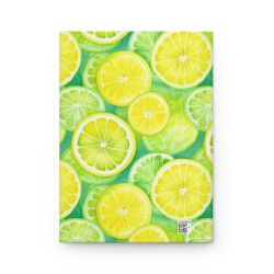 Bright Watercolor Lemon and Lime Slices Journal, Matte,  8" x 5.7"