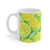 Bright Watercolor Lemon and Lime Slices Ceramic Mug 11oz