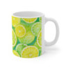 Bright Watercolor Lemon and Lime Slices Ceramic Mug 11oz