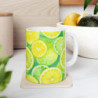 Bright Watercolor Lemon and Lime Slices Ceramic Mug 11oz