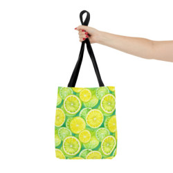 Bright Watercolor Lemon and Lime Slices Tote Bag