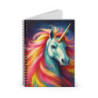 Beautiful Fairy Tale Rainbow Colored Unicorn Spiral Notebook  - Ruled Line, 8" x 6"